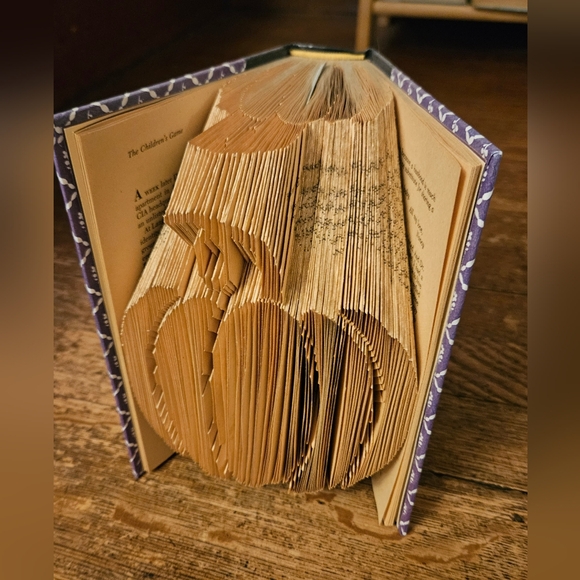 Hand Crafted Pumpkin Folded Book Art Sculpture - Picture 4 of 7